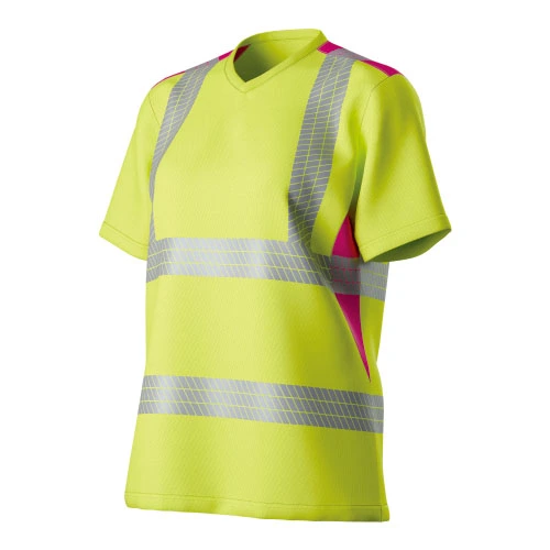 HI-VIS Kvinder V-hals visning mesh indsætter S/S T-SHIRT