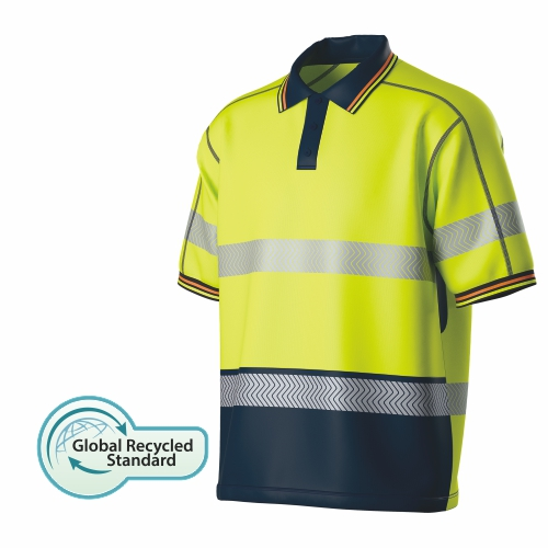 HI-VIS Genbrugt 2-tons S/S Polo-SHIRT